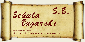 Sekula Bugarski vizit kartica